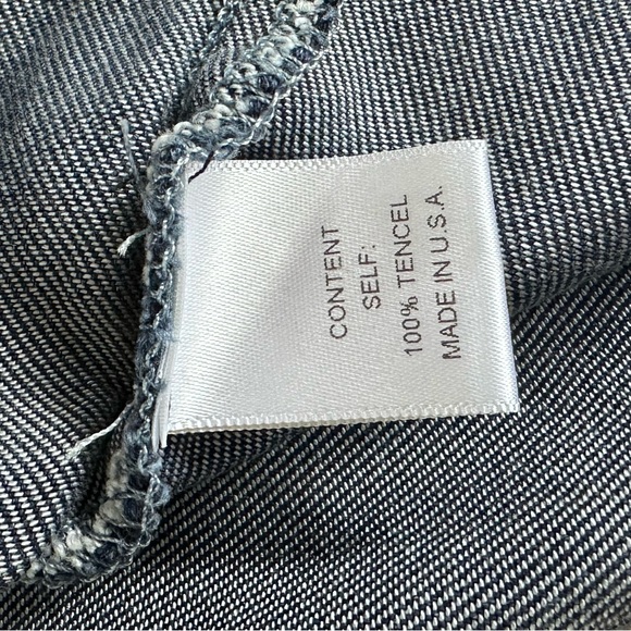 Maven West tencel denim top. Split back with fringe. - Picture 7 of 8